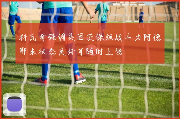 科瓦奇强调美因茨保级战斗力阿德耶米状态良好可随时上场